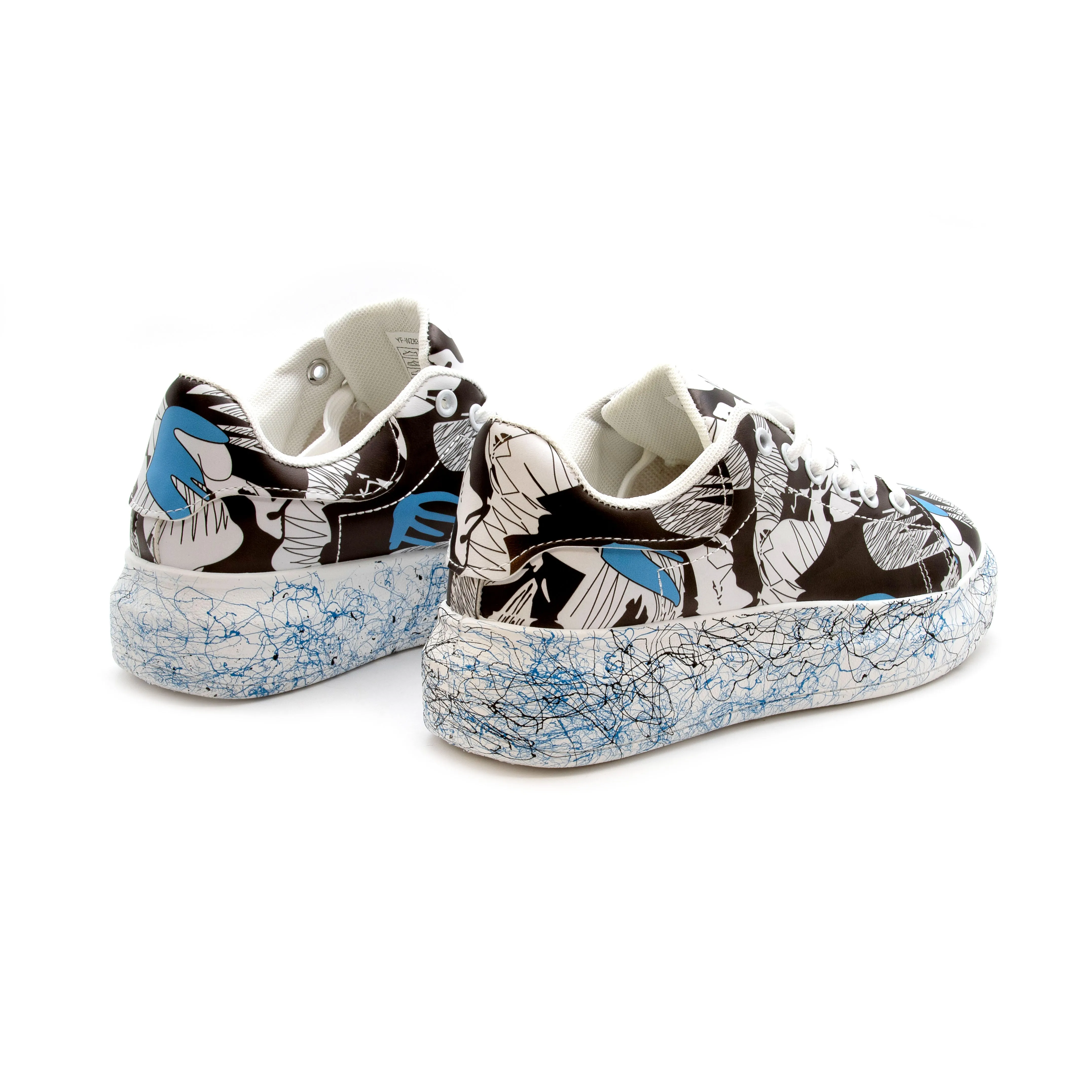 Fashion Lace Up Low Top Platform Shoes.