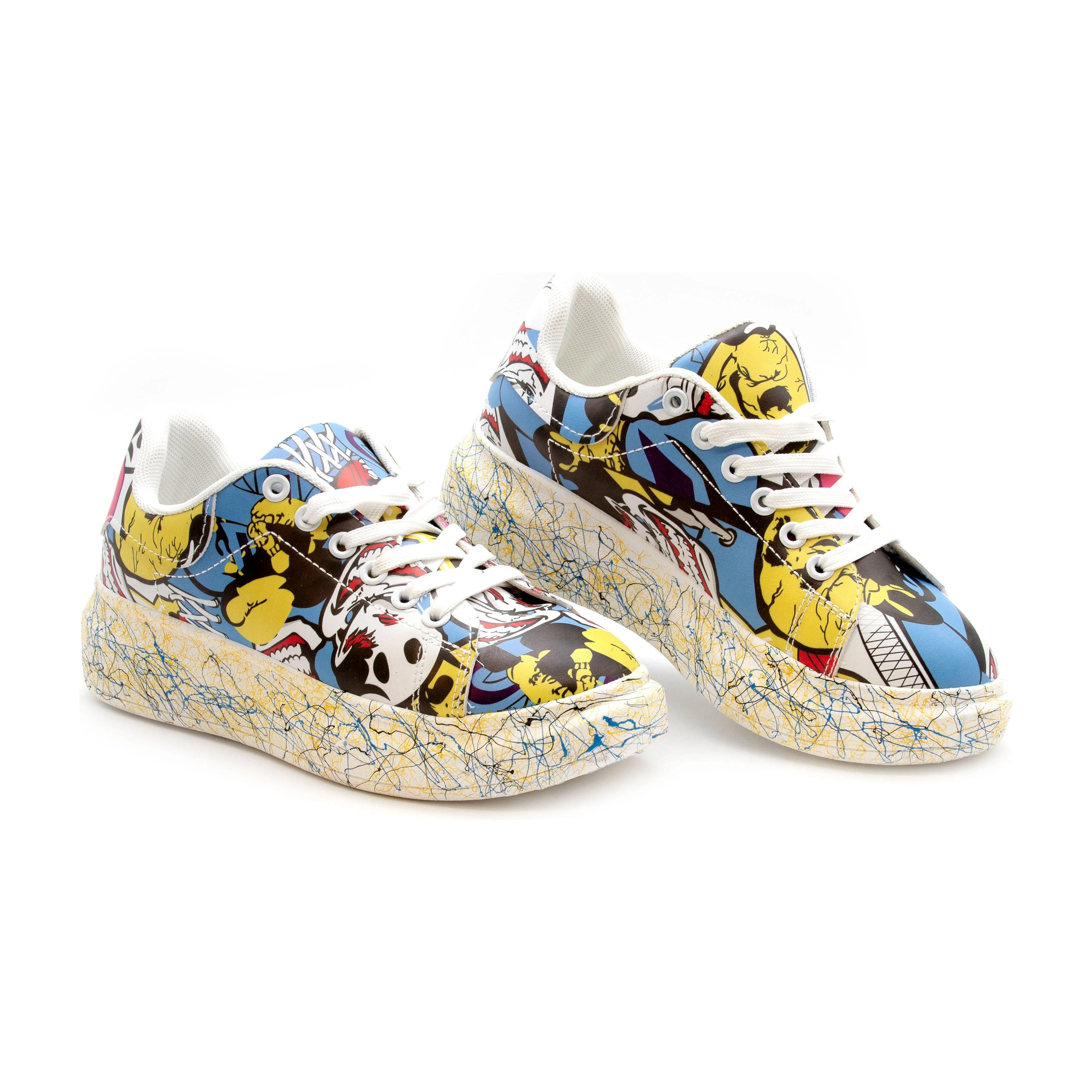Fashion Lace Up Low Top Platform Shoes.
