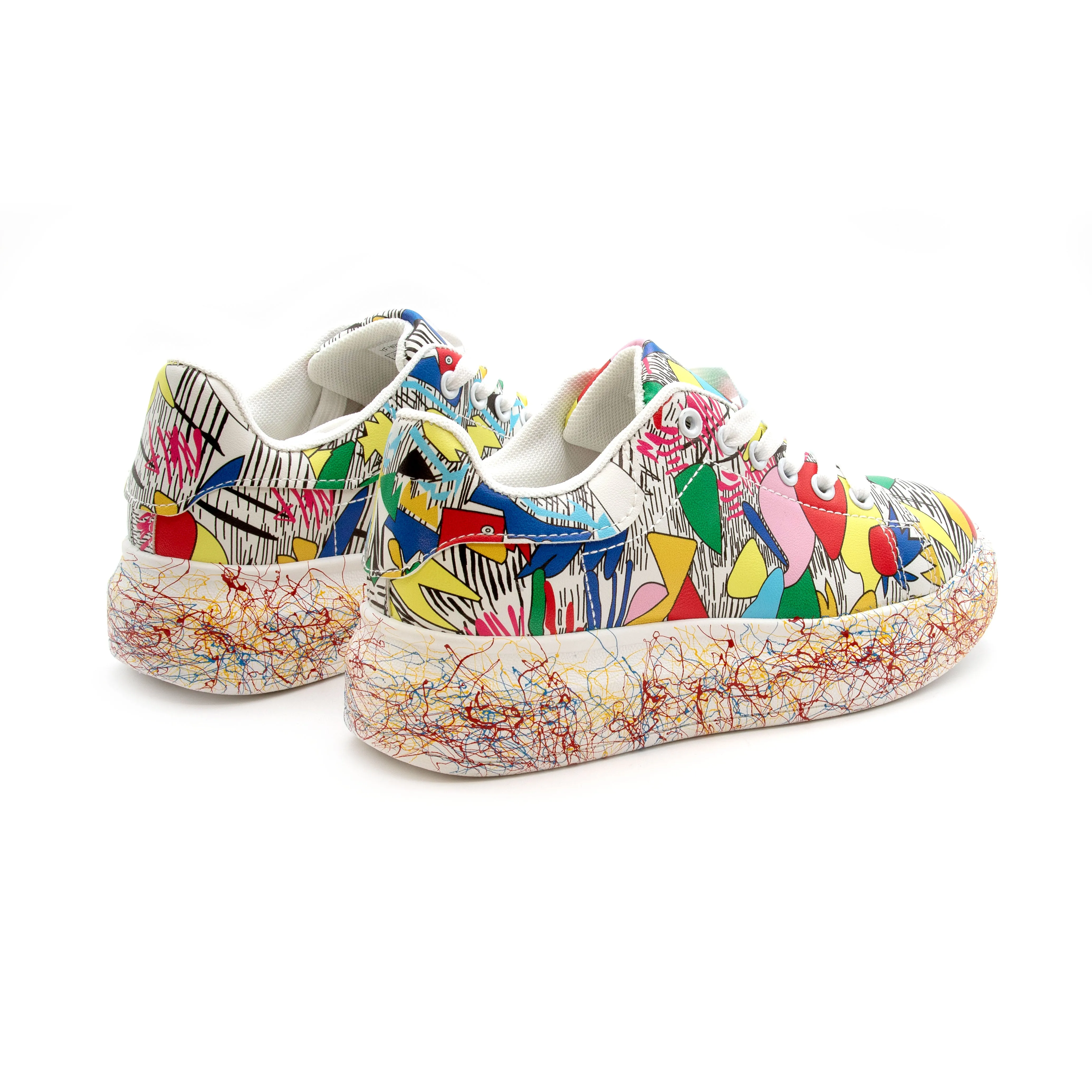 Fashion Lace Up Low Top Platform Shoes.