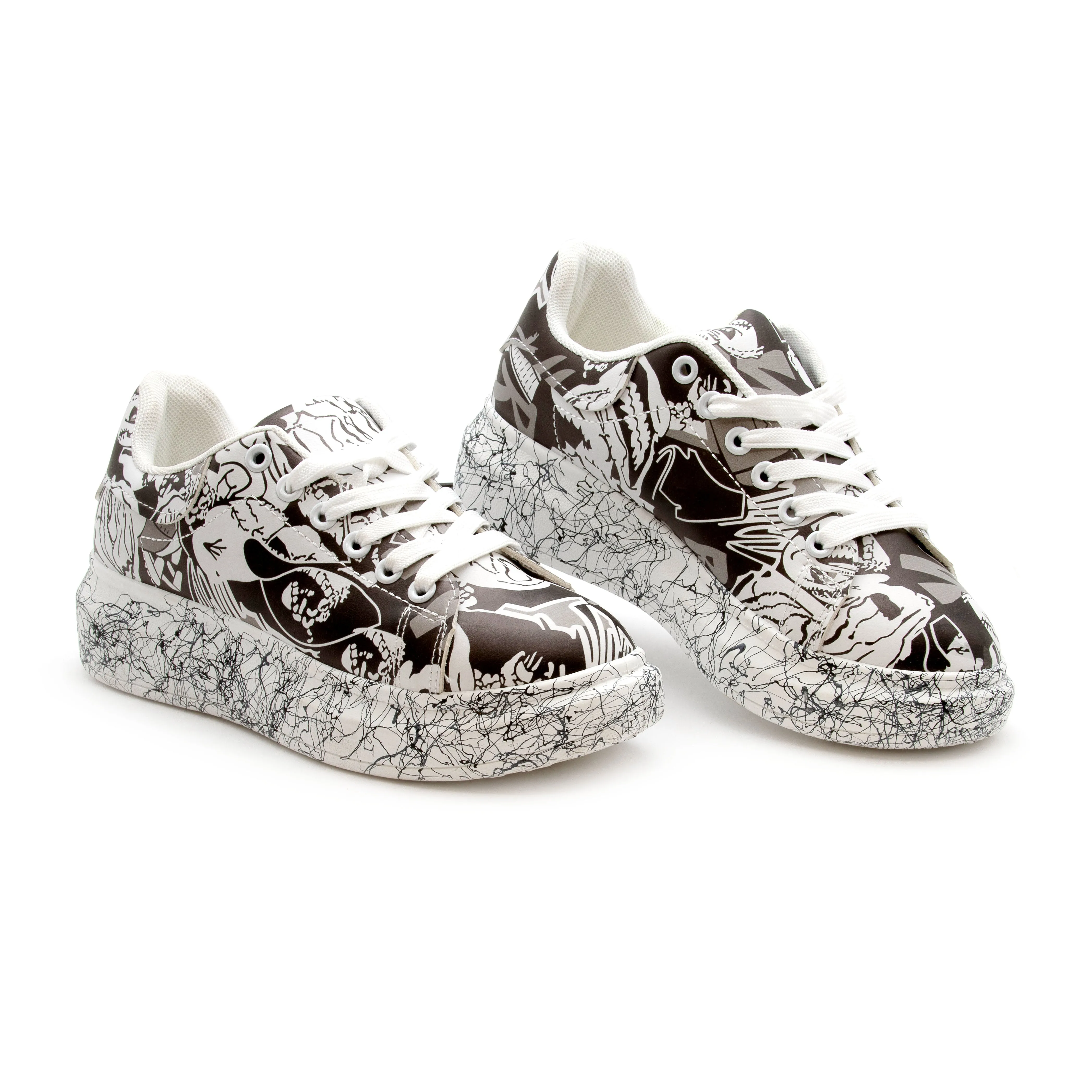 Fashion Lace Up Low Top Platform Shoes.