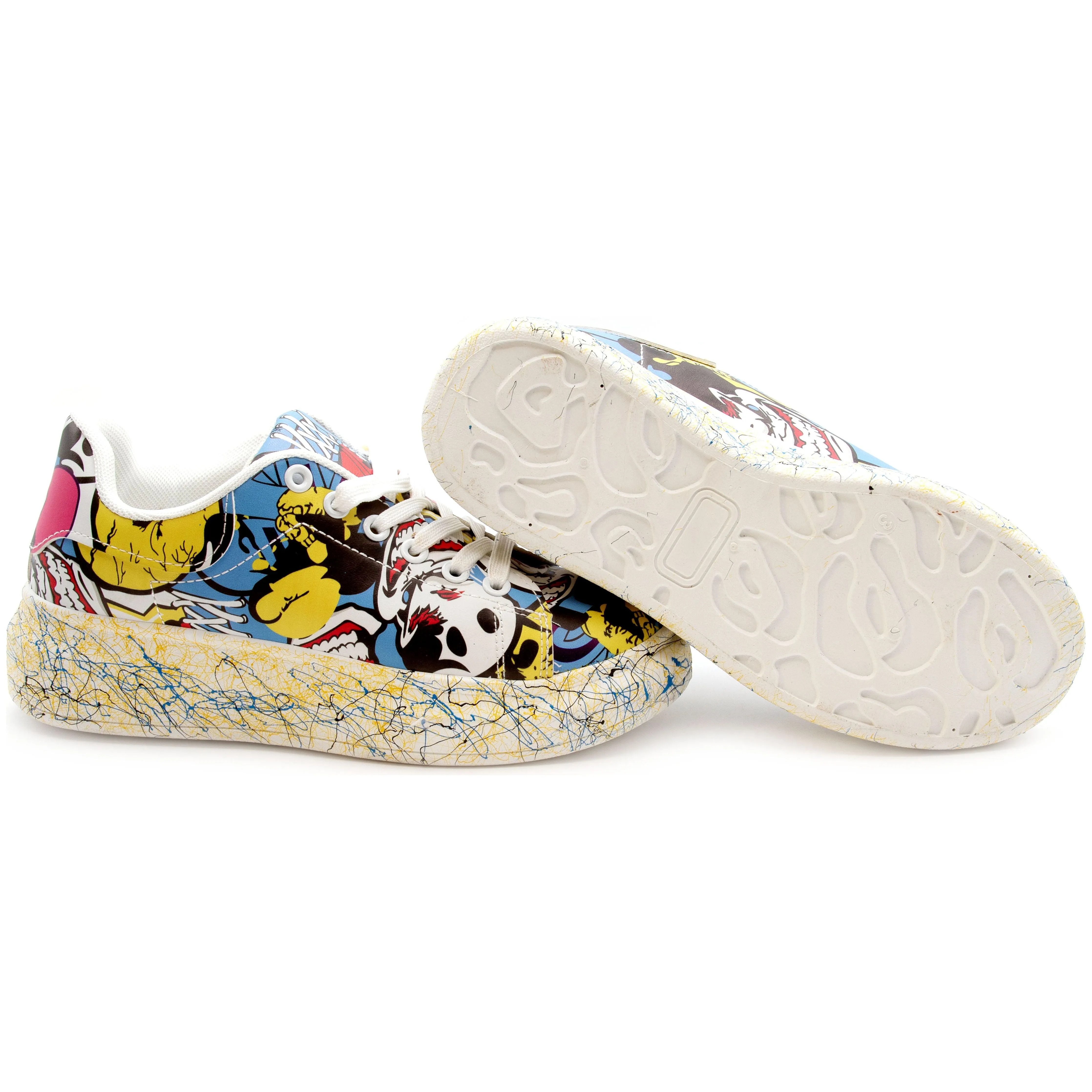 Fashion Lace Up Low Top Platform Shoes.