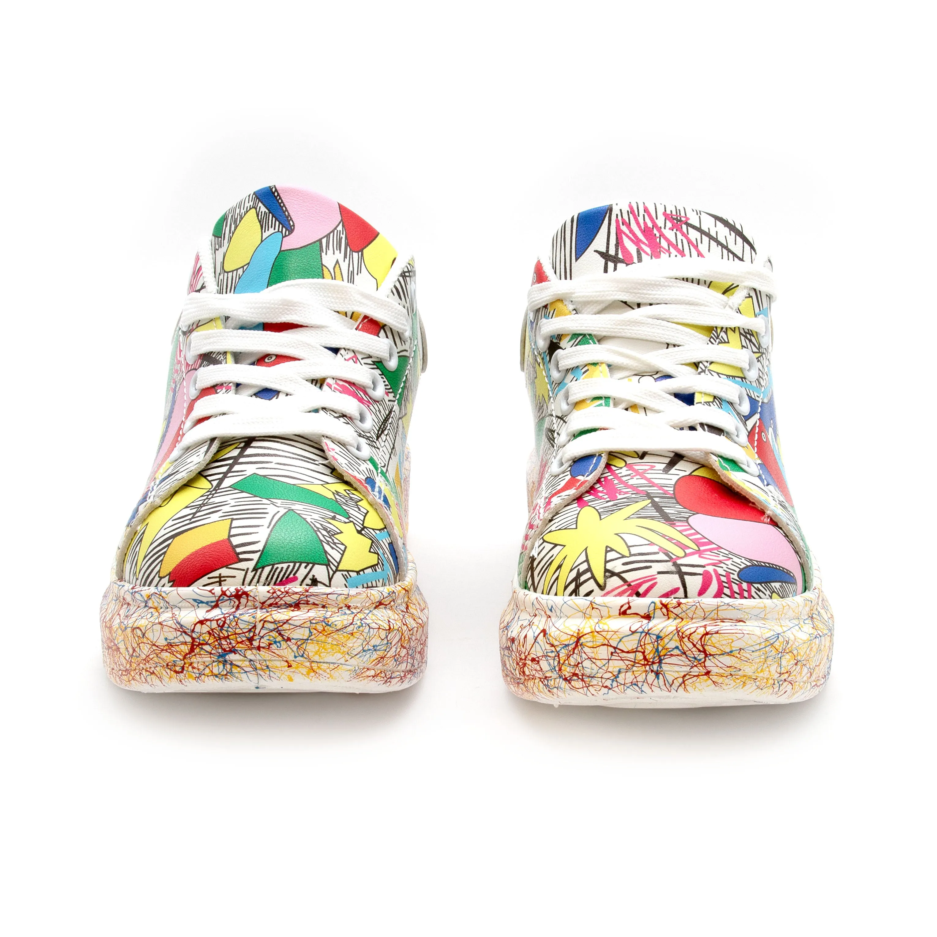 Fashion Lace Up Low Top Platform Shoes.