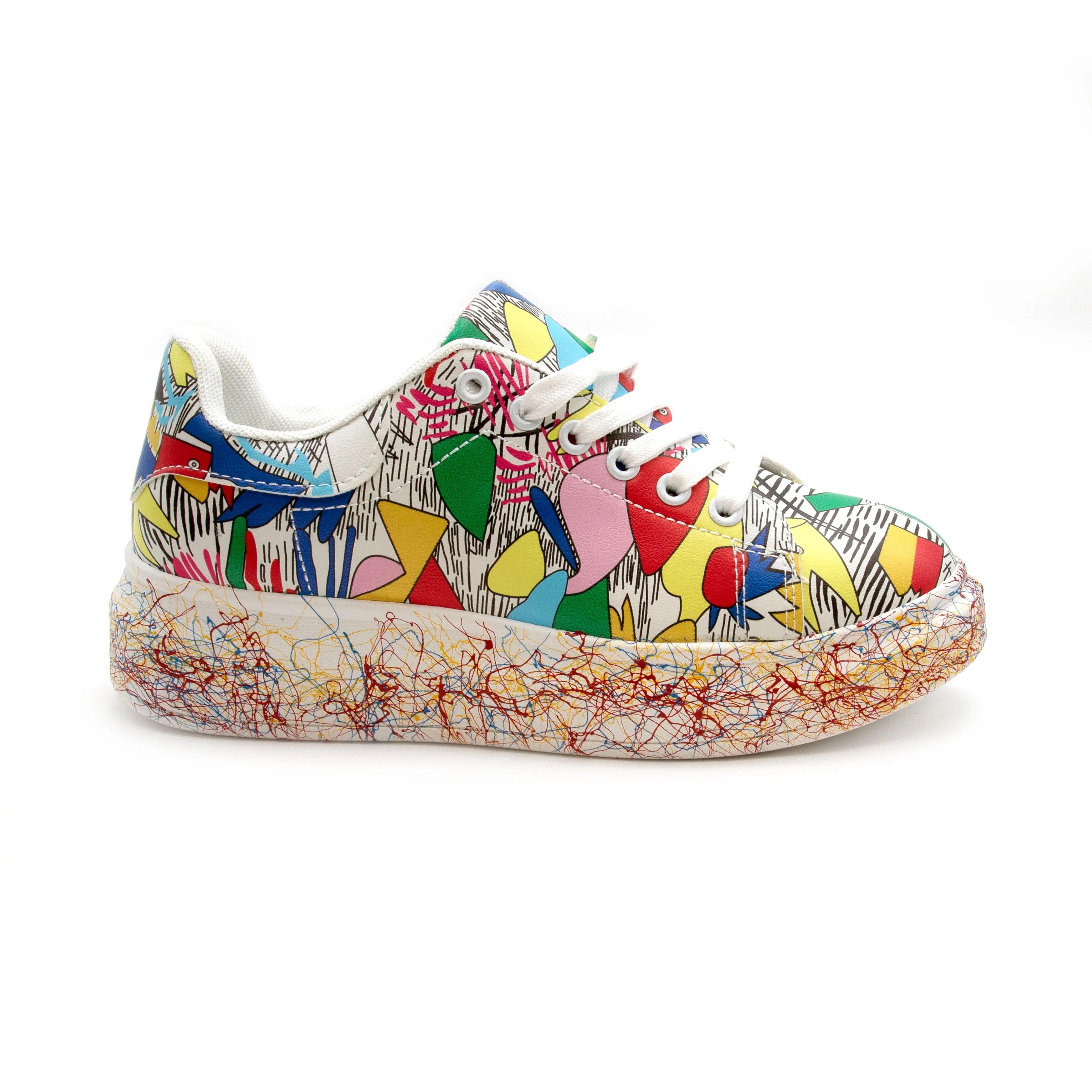 Fashion Lace Up Low Top Platform Shoes.