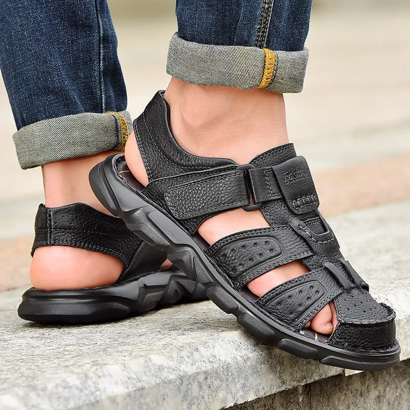 Genuine Leather Soft Comfortable High Quality Classic Men Sandals