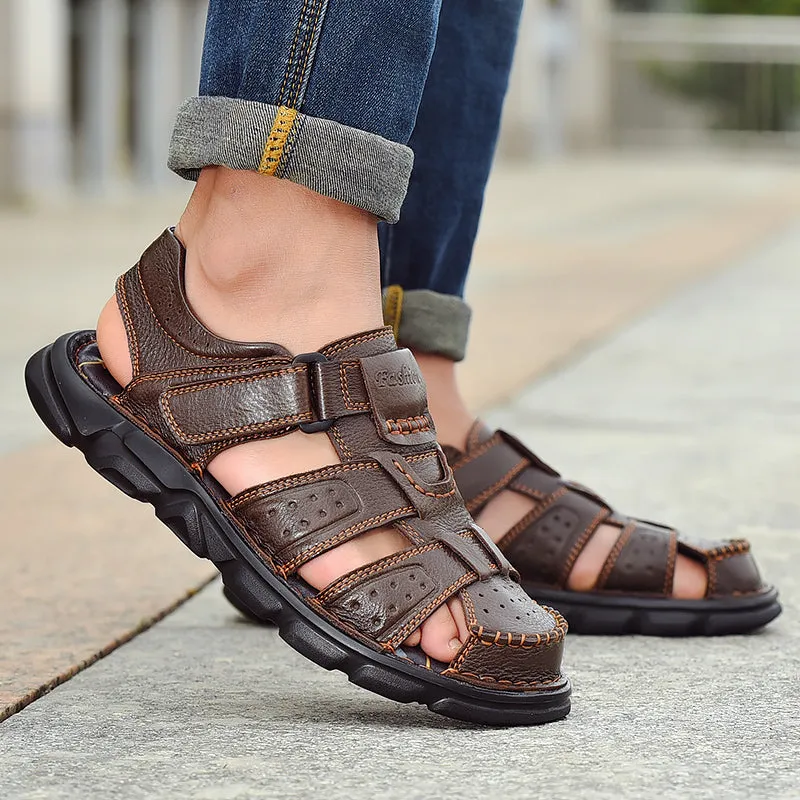 Genuine Leather Soft Comfortable High Quality Classic Men Sandals