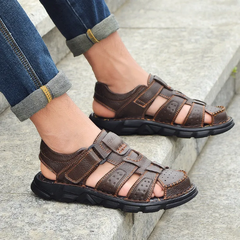 Genuine Leather Soft Comfortable High Quality Classic Men Sandals