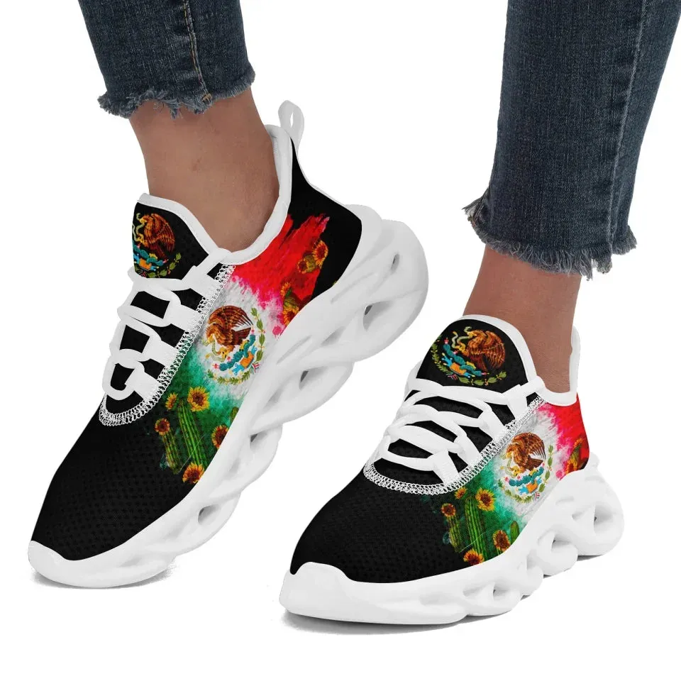 Gift Ideas,Personalized Mexico Flag Sneakers, Custom Unisex Lightweight Running Shoes,Perfect Gift for Patriotic Fans