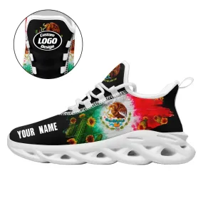 Gift Ideas,Personalized Mexico Flag Sneakers, Custom Unisex Lightweight Running Shoes,Perfect Gift for Patriotic Fans