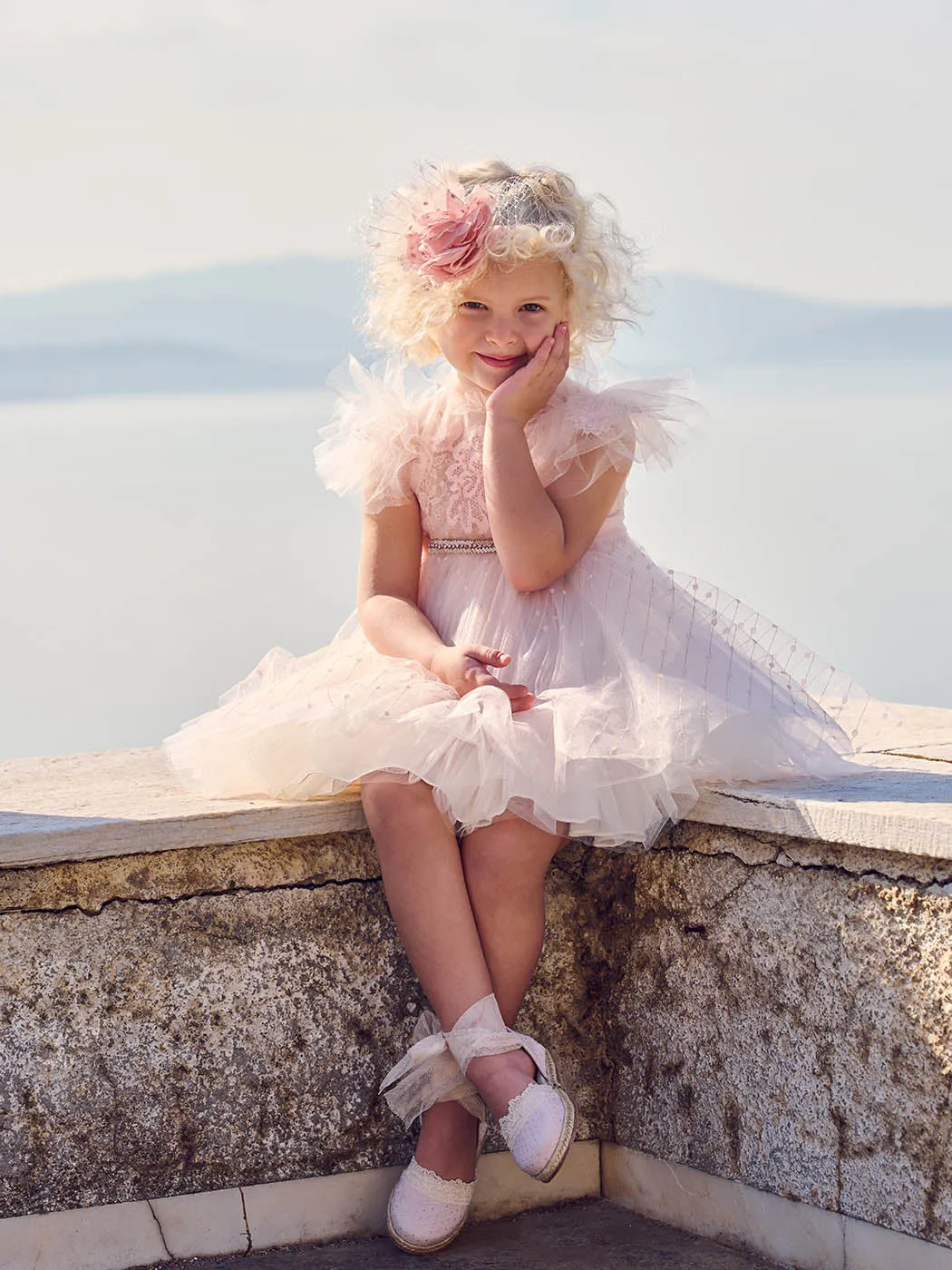 Girl's baptism lace dress-JACQUELIN