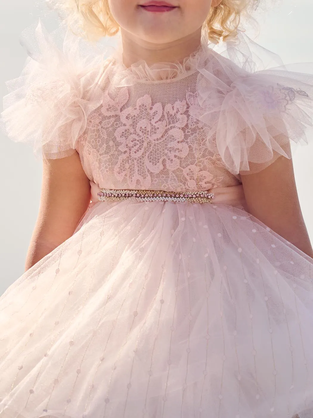 Girl's baptism lace dress-JACQUELIN
