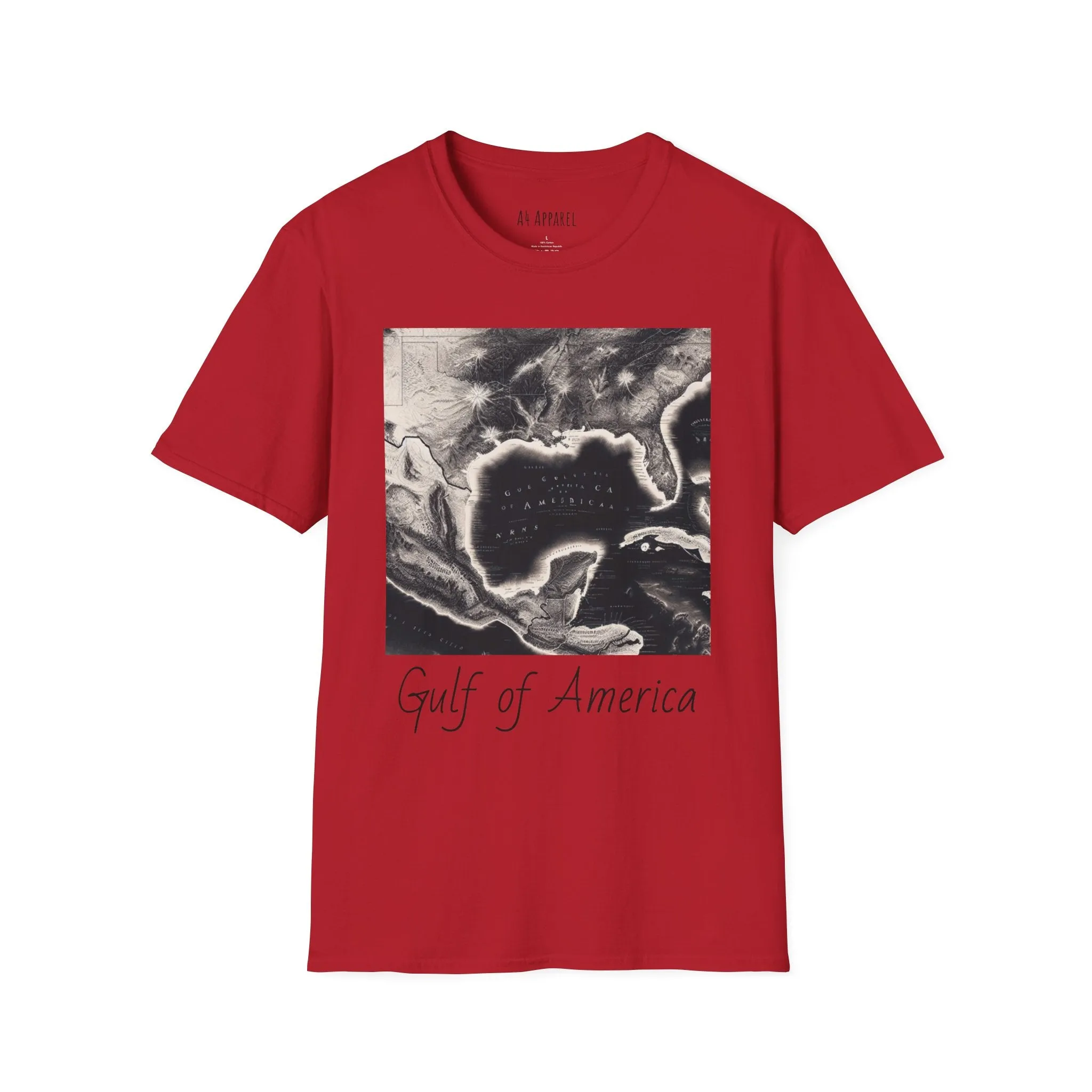 Gulf of America Map Unisex Softstyle T-Shirt - Vintage Coastal Graphic Tee