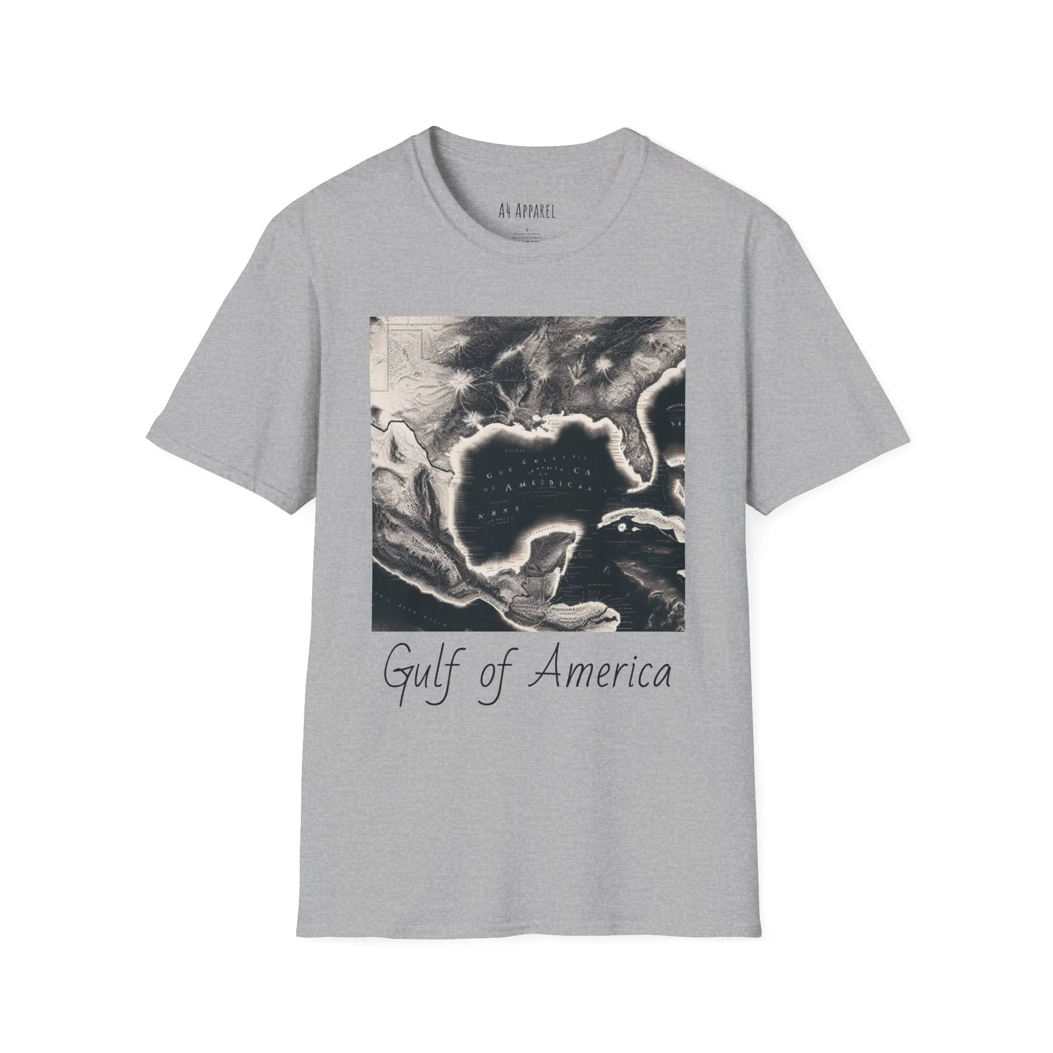 Gulf of America Map Unisex Softstyle T-Shirt - Vintage Coastal Graphic Tee
