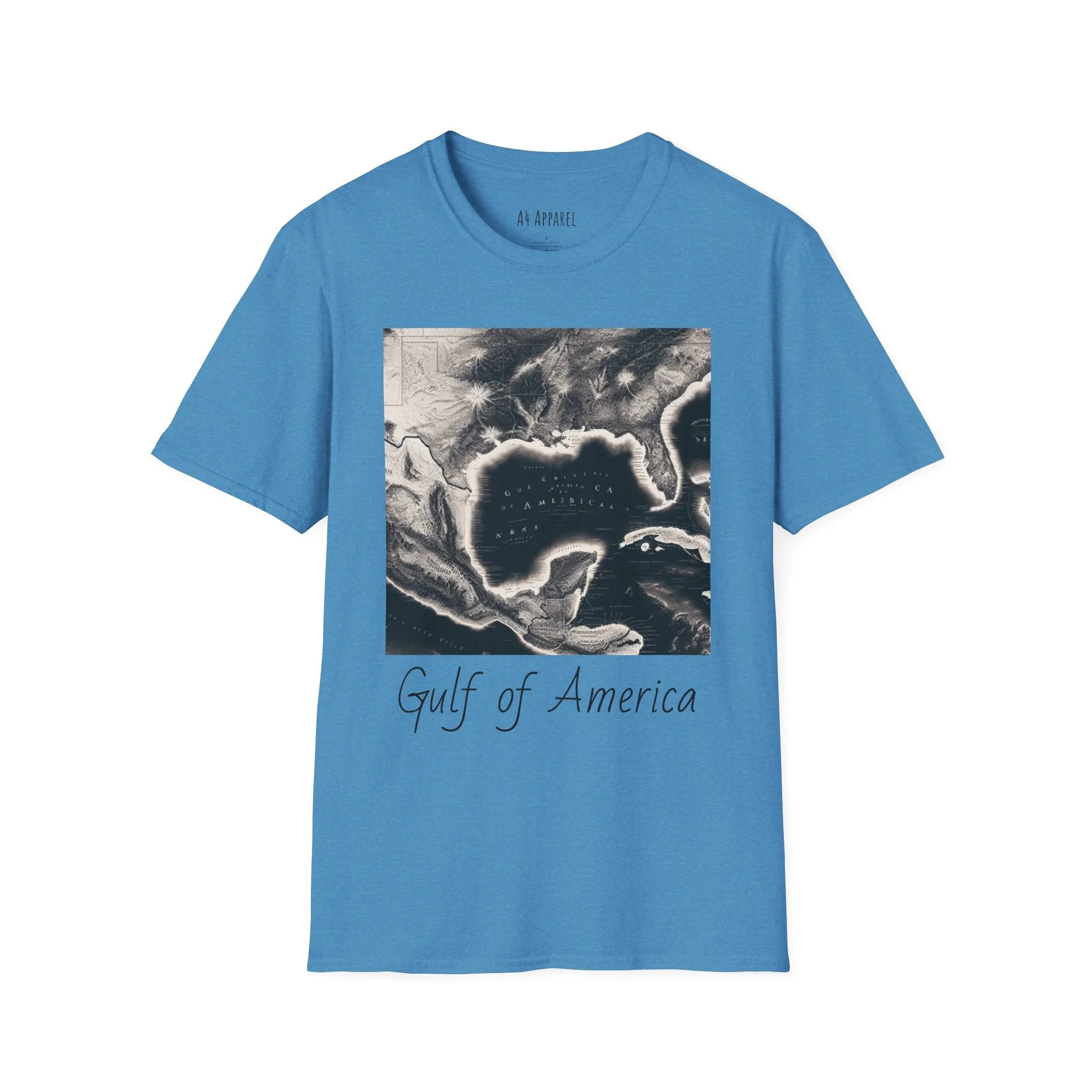 Gulf of America Map Unisex Softstyle T-Shirt - Vintage Coastal Graphic Tee