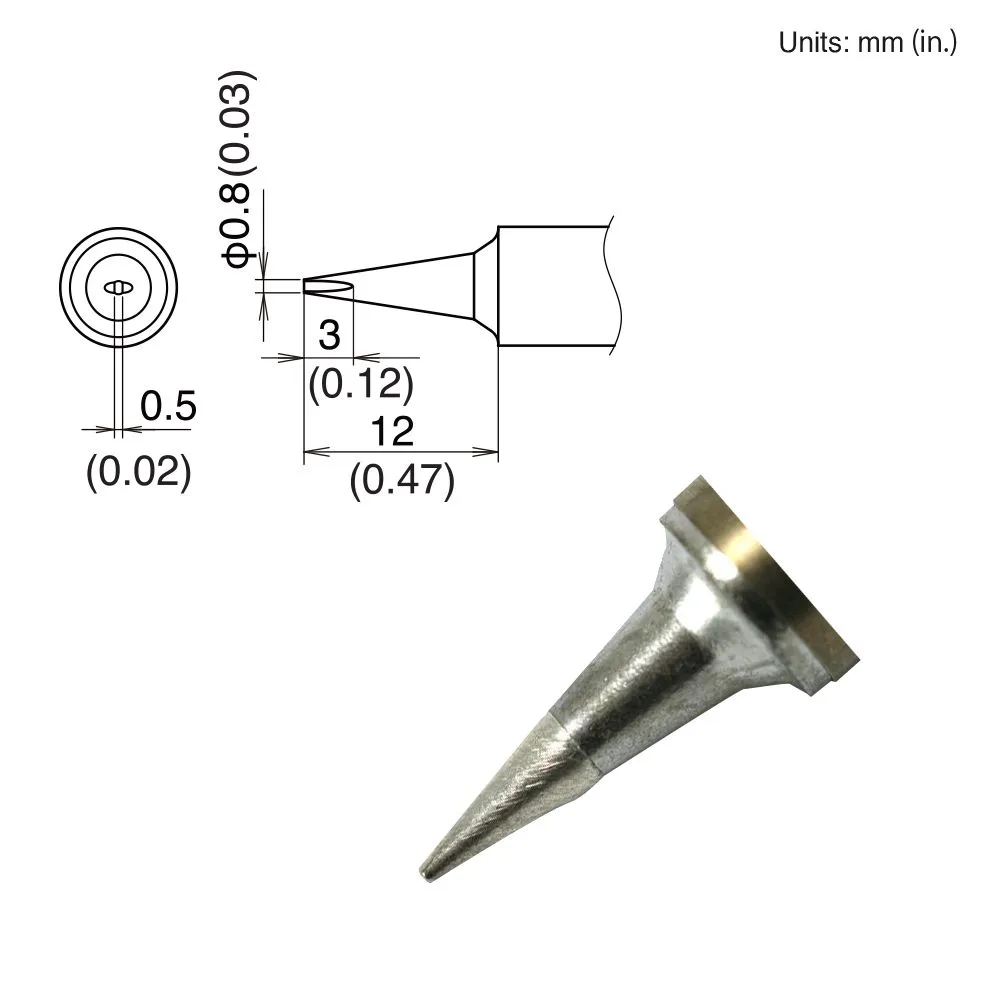 Hakko T22-D08 Chisel Tip Soldering Tip (Qty of 10)