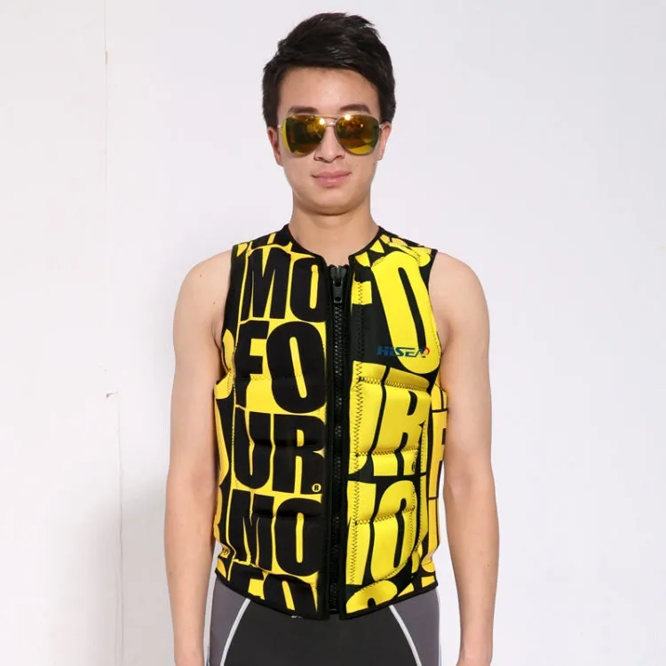 HiSEA L001 Letter Printing Super Elastic Buoyancy Surf Vest Professional Life Jacket, Size: XL
