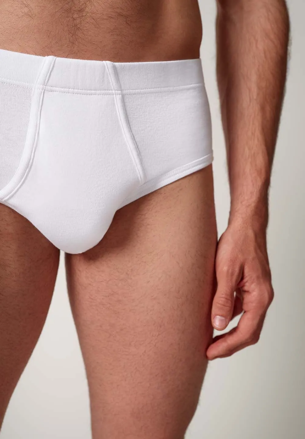 HUBER hautnah - Cotton Fine Rib - Briefs with fly 2 Pack