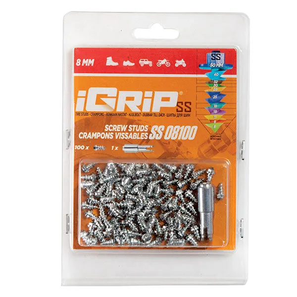 Igrip Shouldered Tire Studs 8MM 100Pk (SS-08100)