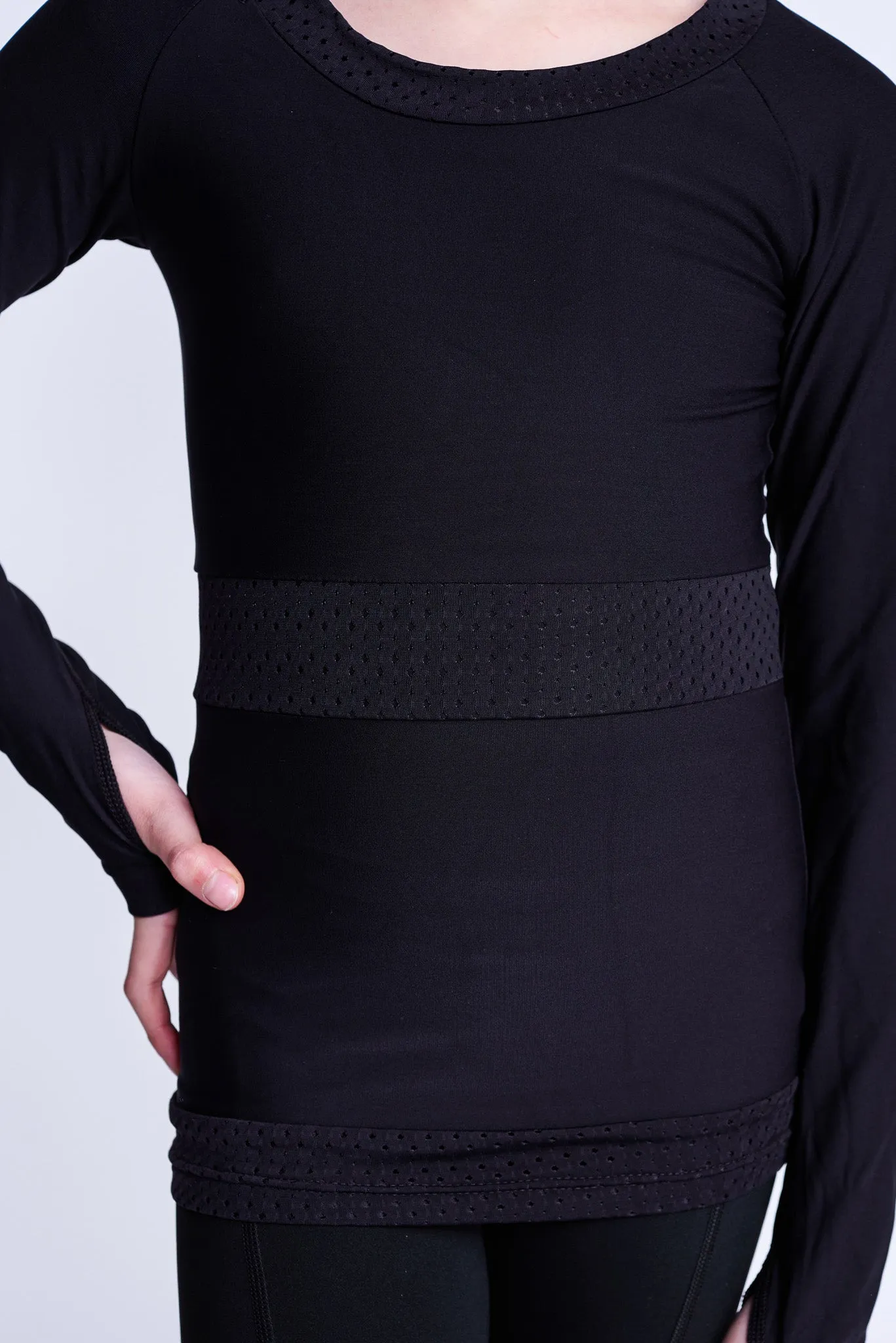 Inspire Long Sleeve Top in Black