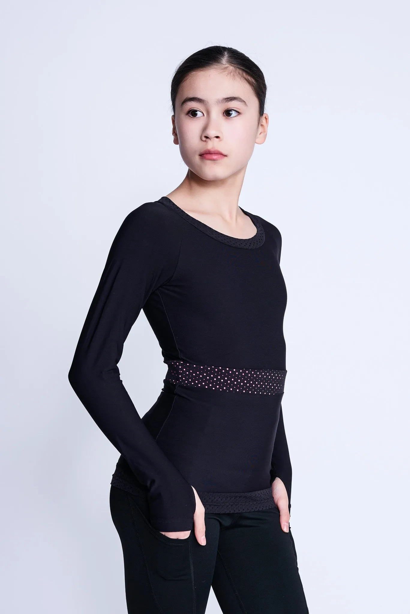 Inspire Long Sleeve Top in Black