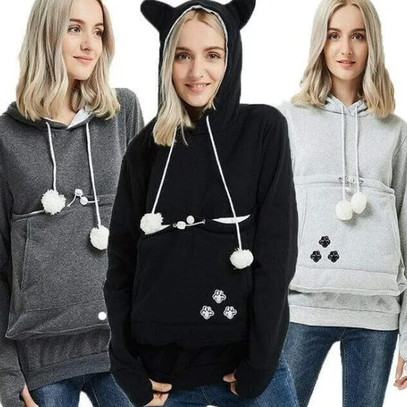 Kangaroo Pouch Cat Hoodie