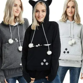 Kangaroo Pouch Cat Hoodie