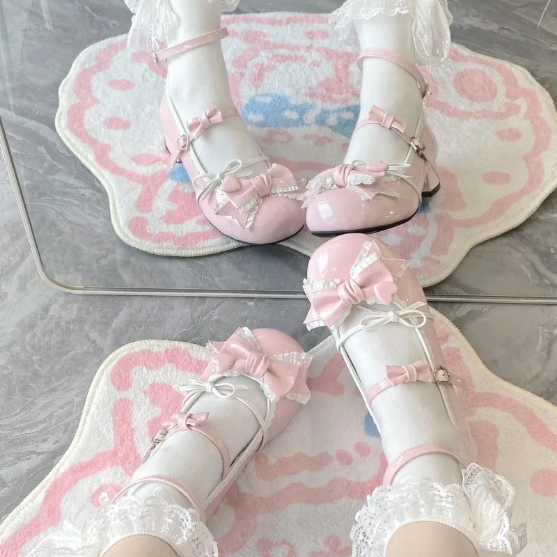 Kawaii Sweet Girl Pink Lolita Shoes