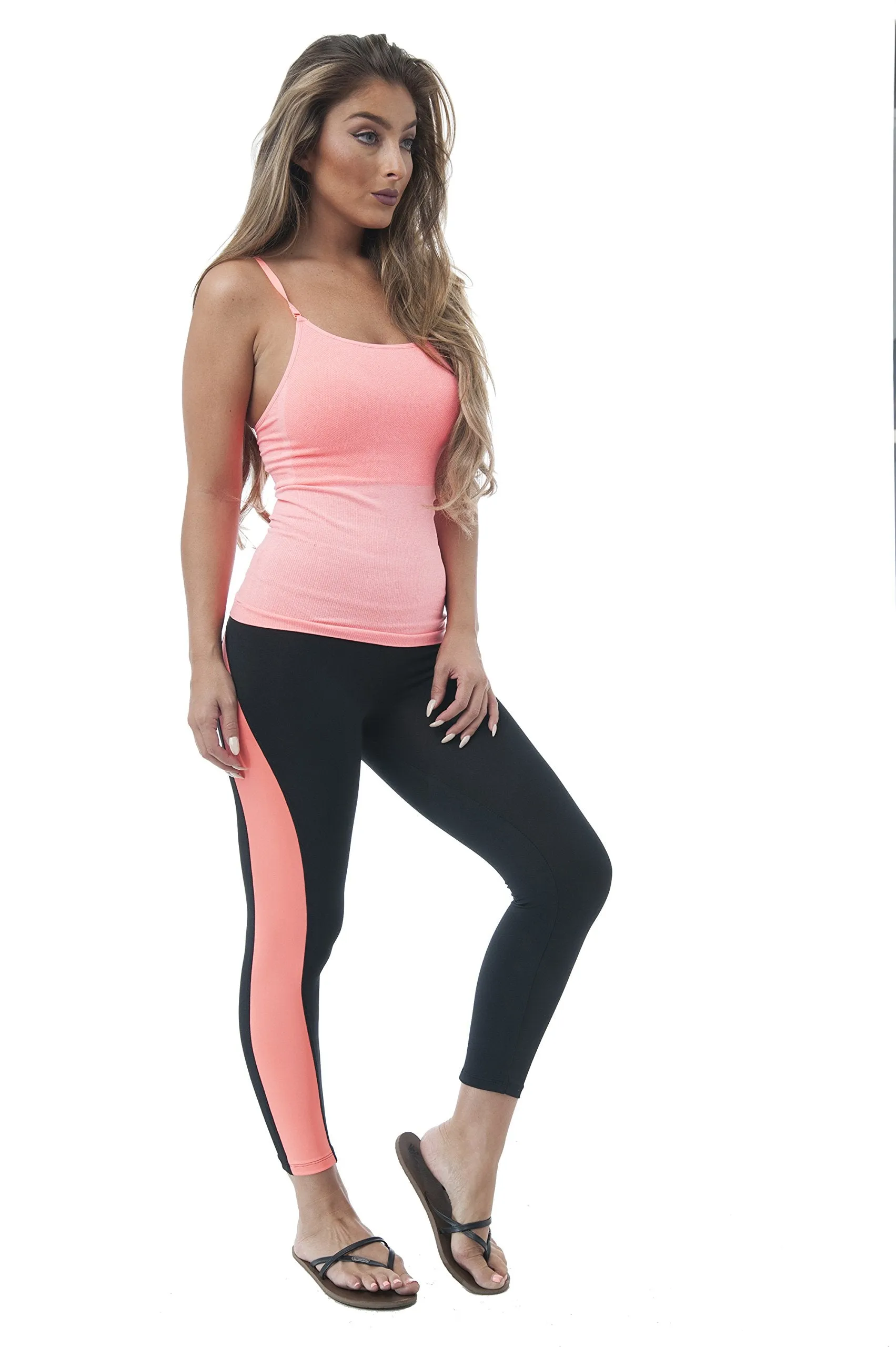 Khanomak Women's Active Spaghetti Seamless Athletic Long Yoga Tank Top Sports