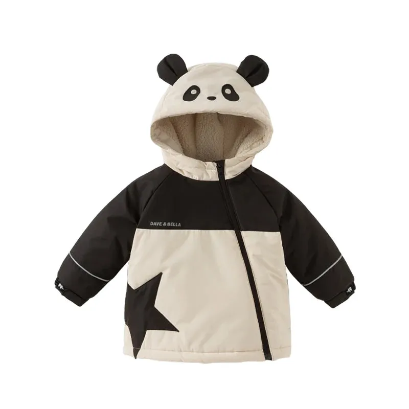 Kids Cartoon Design Zipper Hooded Warm Sweatshirts