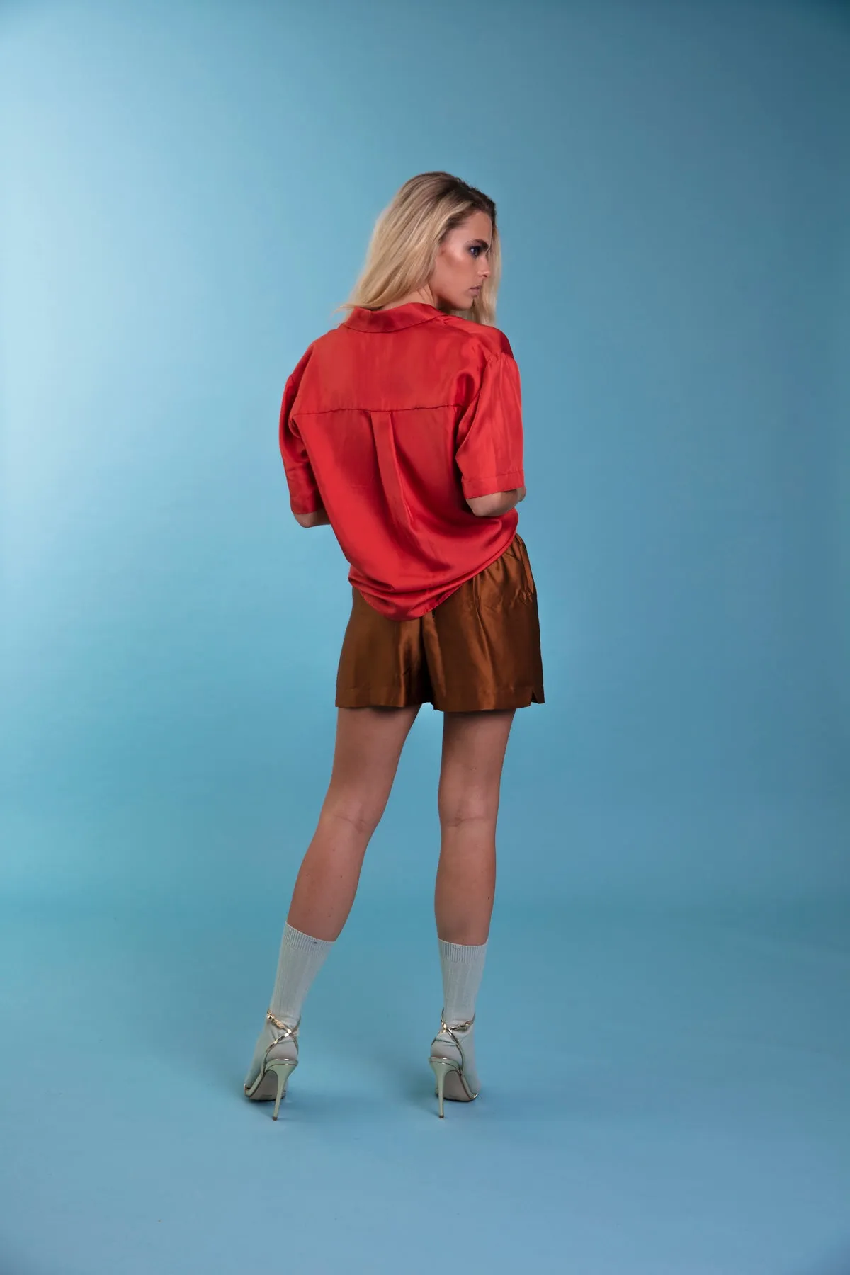 Le Weekend Silk Boxer Caramel Woman