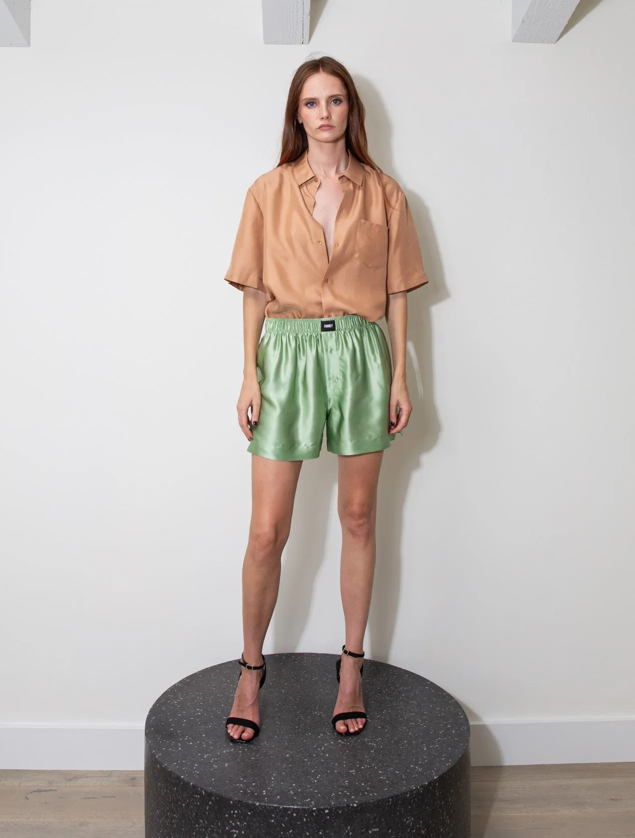 Le Weekend Silk Boxer Pistachio Woman