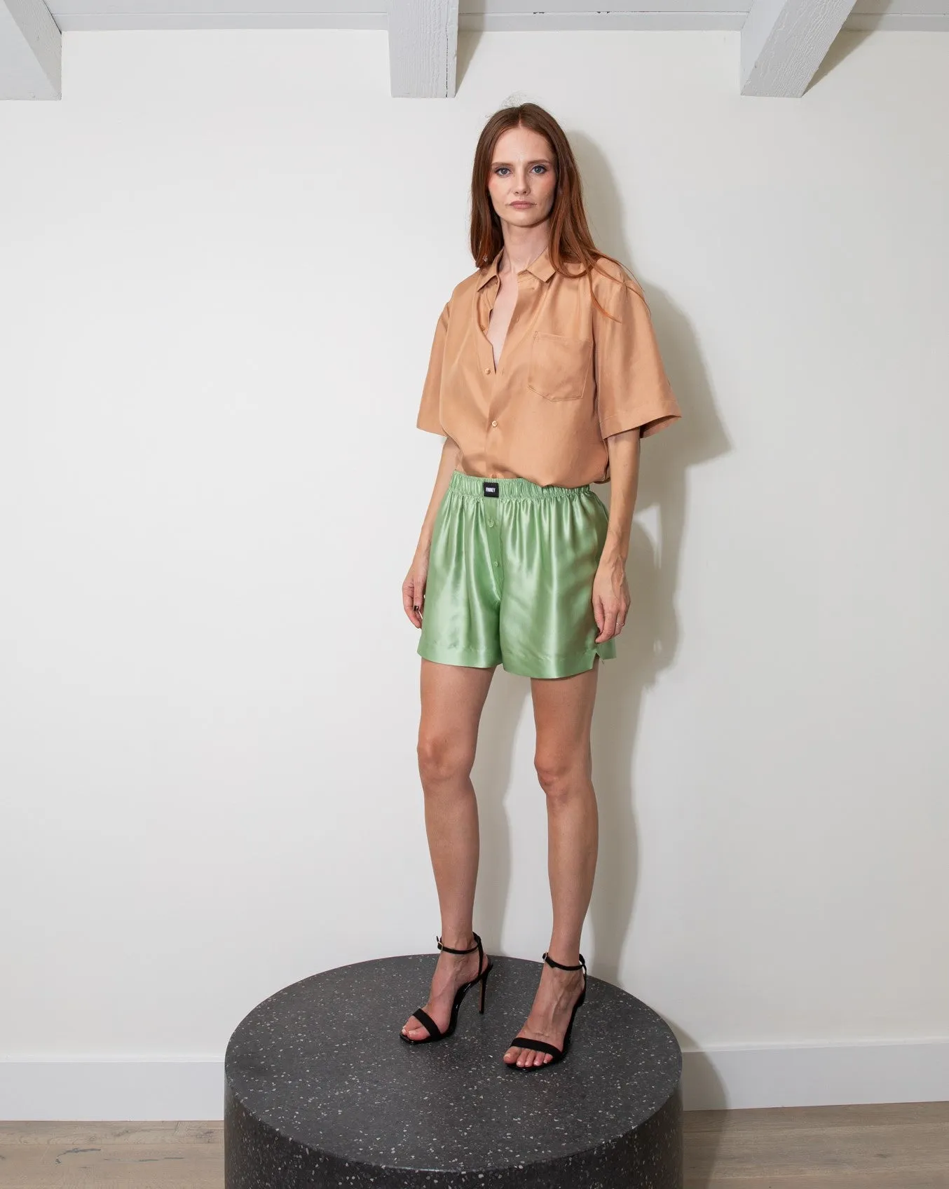 Le Weekend Silk Boxer Pistachio Woman