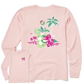 Life is Good W LS Crusher Tee Tropical Mojito HIMALAYAN PINK