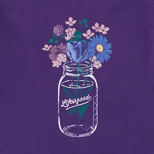 Life is Good W LS Crusher Vee Bouquet Jar DEEP PURPLE