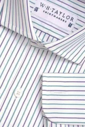 Lilac Mint Elegant Stripe Poplin Ladies Bespoke Shirt