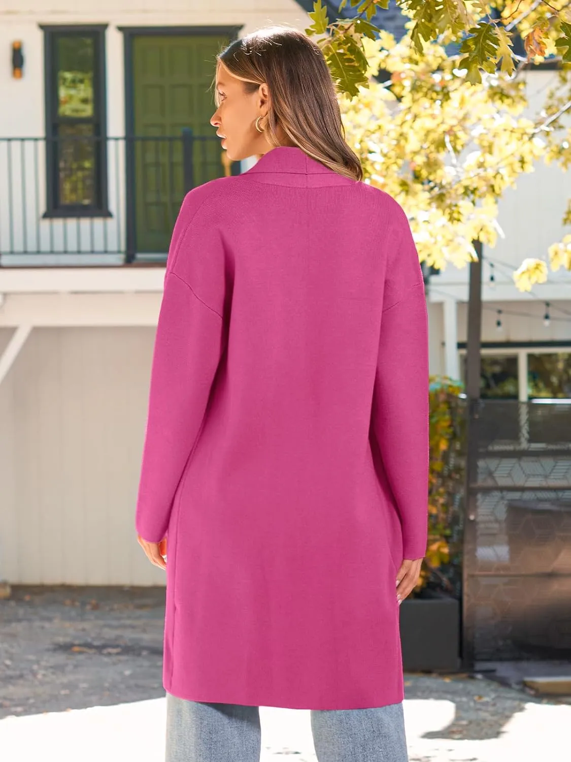 LILLUSORY Women's Oversized Long Cardigan Sweaters 2023 Fall Trendy Coatigan Lightweight Jackets Knit Winter Coat