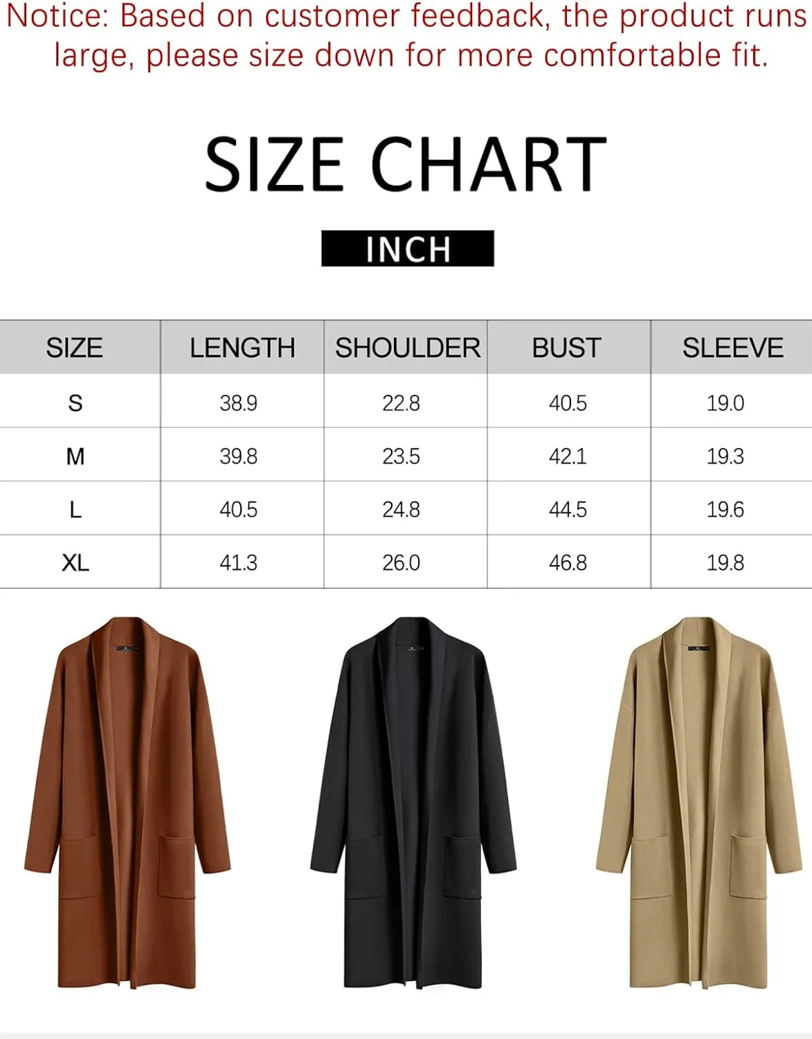 LILLUSORY Women's Oversized Long Cardigan Sweaters 2023 Fall Trendy Coatigan Lightweight Jackets Knit Winter Coat