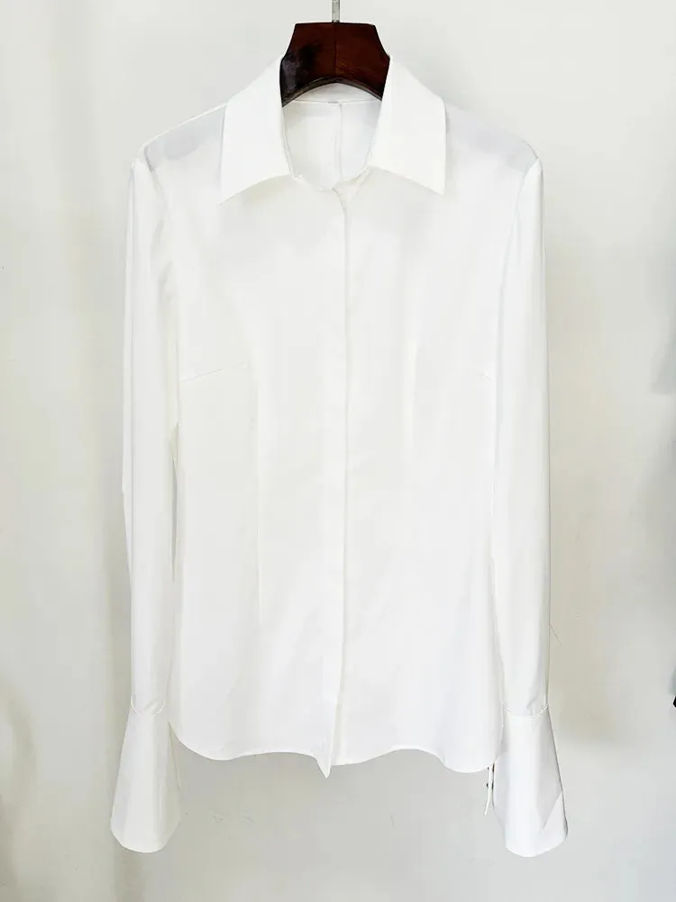 Long Sleeve Shirts High Waist Printing Button Mini Skirt Set