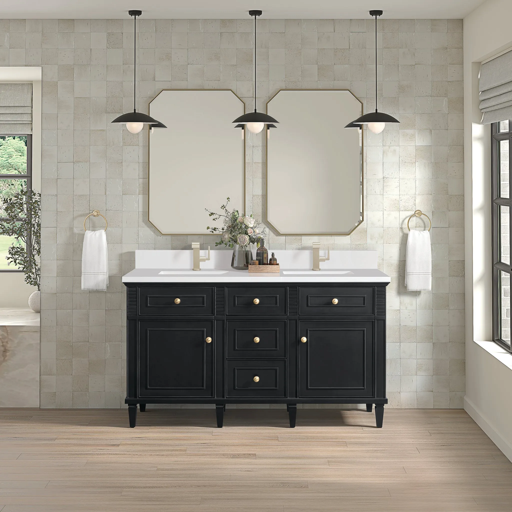 Lorelai 60" Double Vanity in Black Onyx