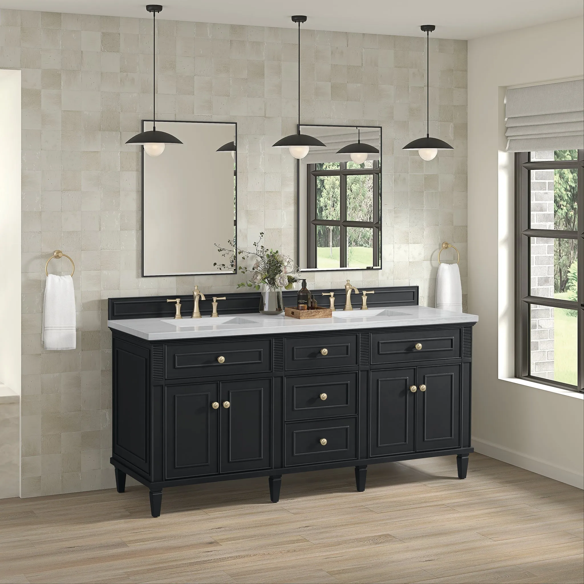 Lorelai 60" Double Vanity in Black Onyx