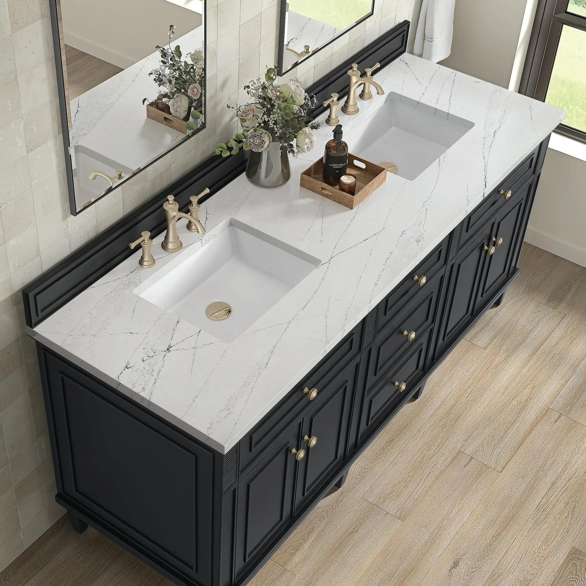 Lorelai 60" Double Vanity in Black Onyx