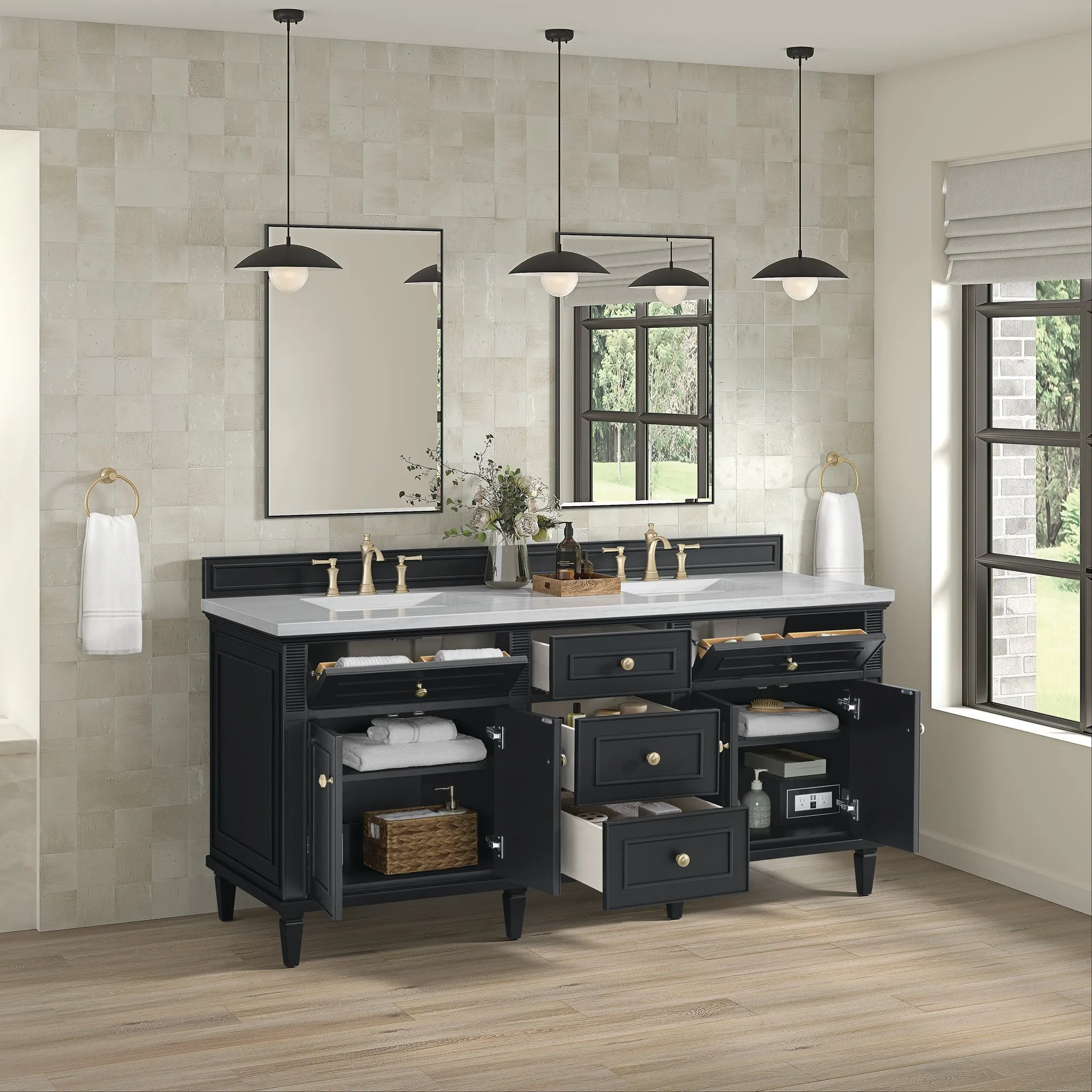 Lorelai 60" Double Vanity in Black Onyx