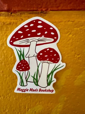 Maggie Mae's Bookshop Toadstool Die Cut Sticker