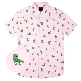 Mens Button Down Shirt - Pink Trex ( Stretch )