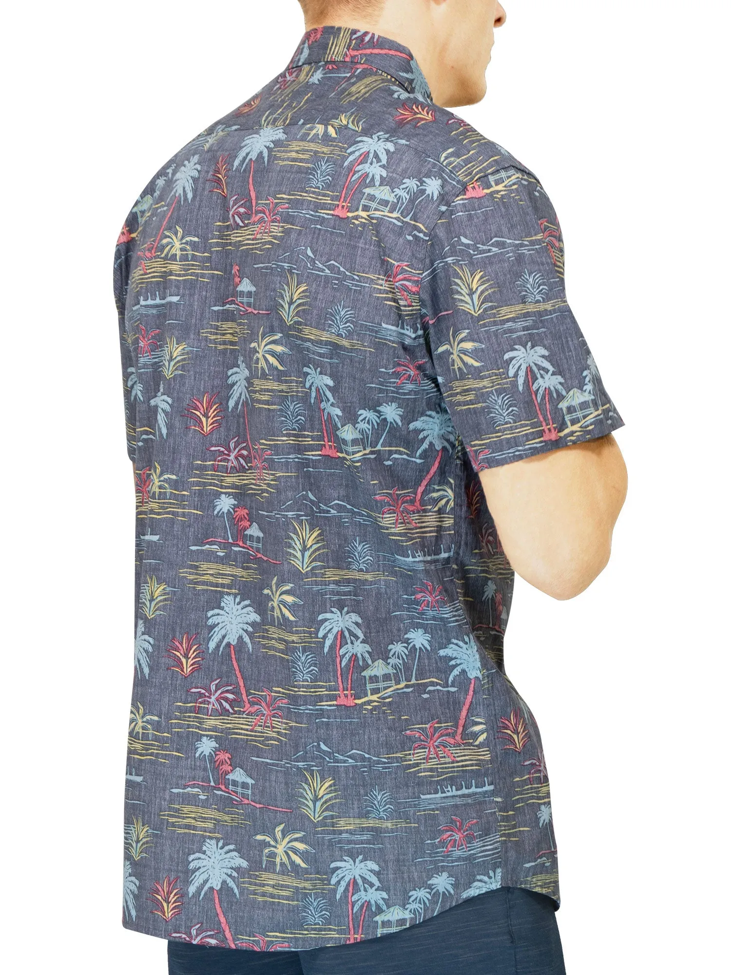 Mens Button Down Shirt - Reverse Tropical