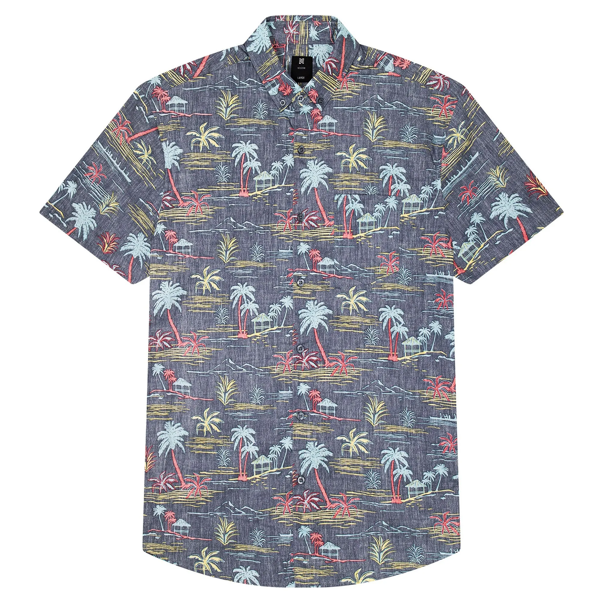 Mens Button Down Shirt - Reverse Tropical