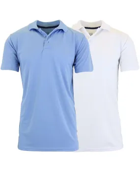 Men's dry-fit wicking polo shirt, pack of 2. Galaxy By Harvic, multi