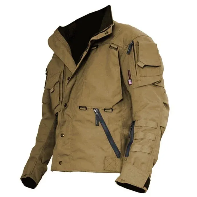 Men's Durable All-Terrain Tactical Jacket with Articulated Padding