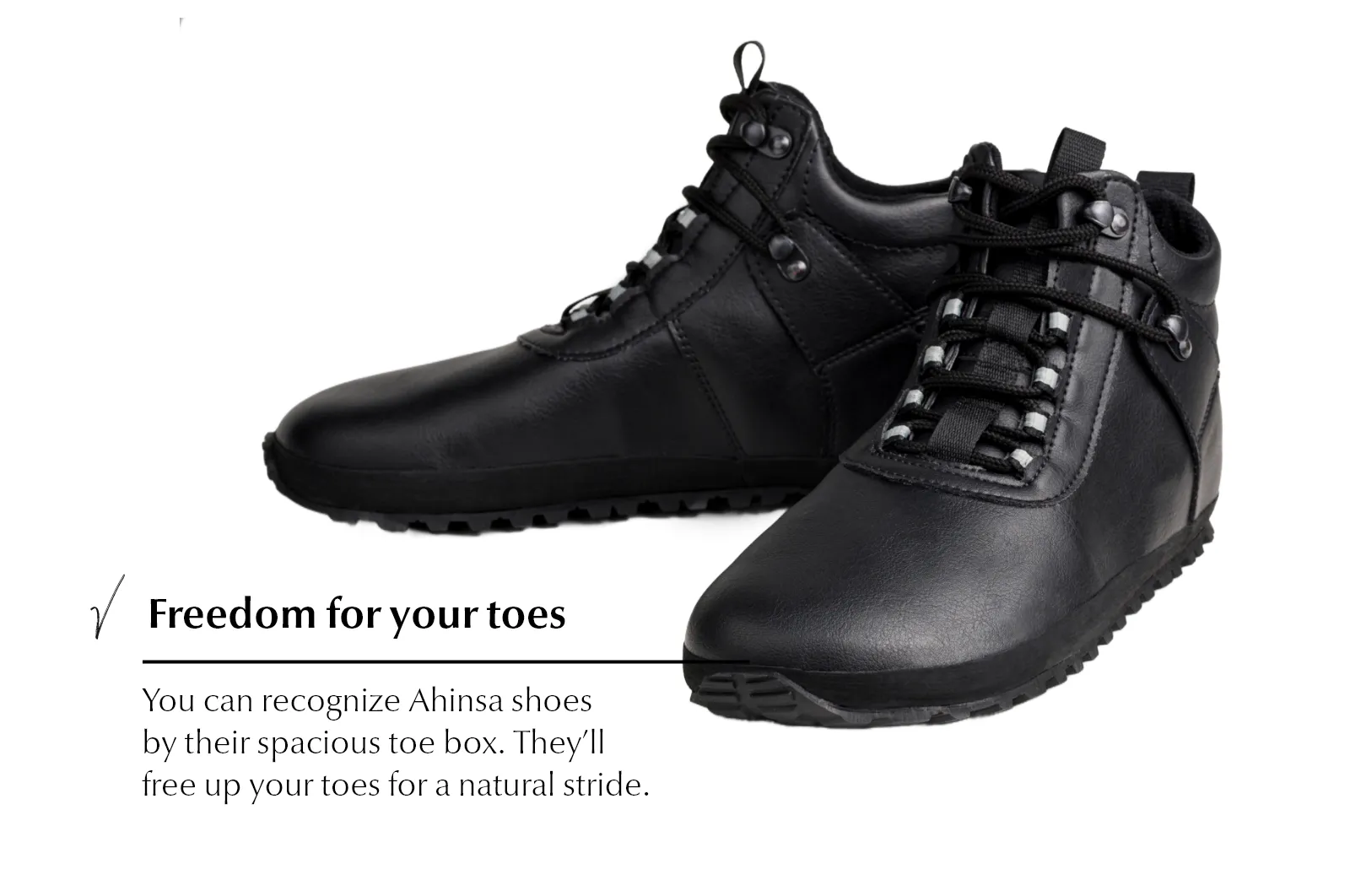 Men's Hiker black barefoot ankle trekking boots