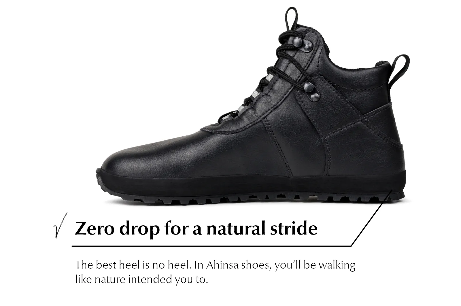 Men's Hiker black barefoot ankle trekking boots