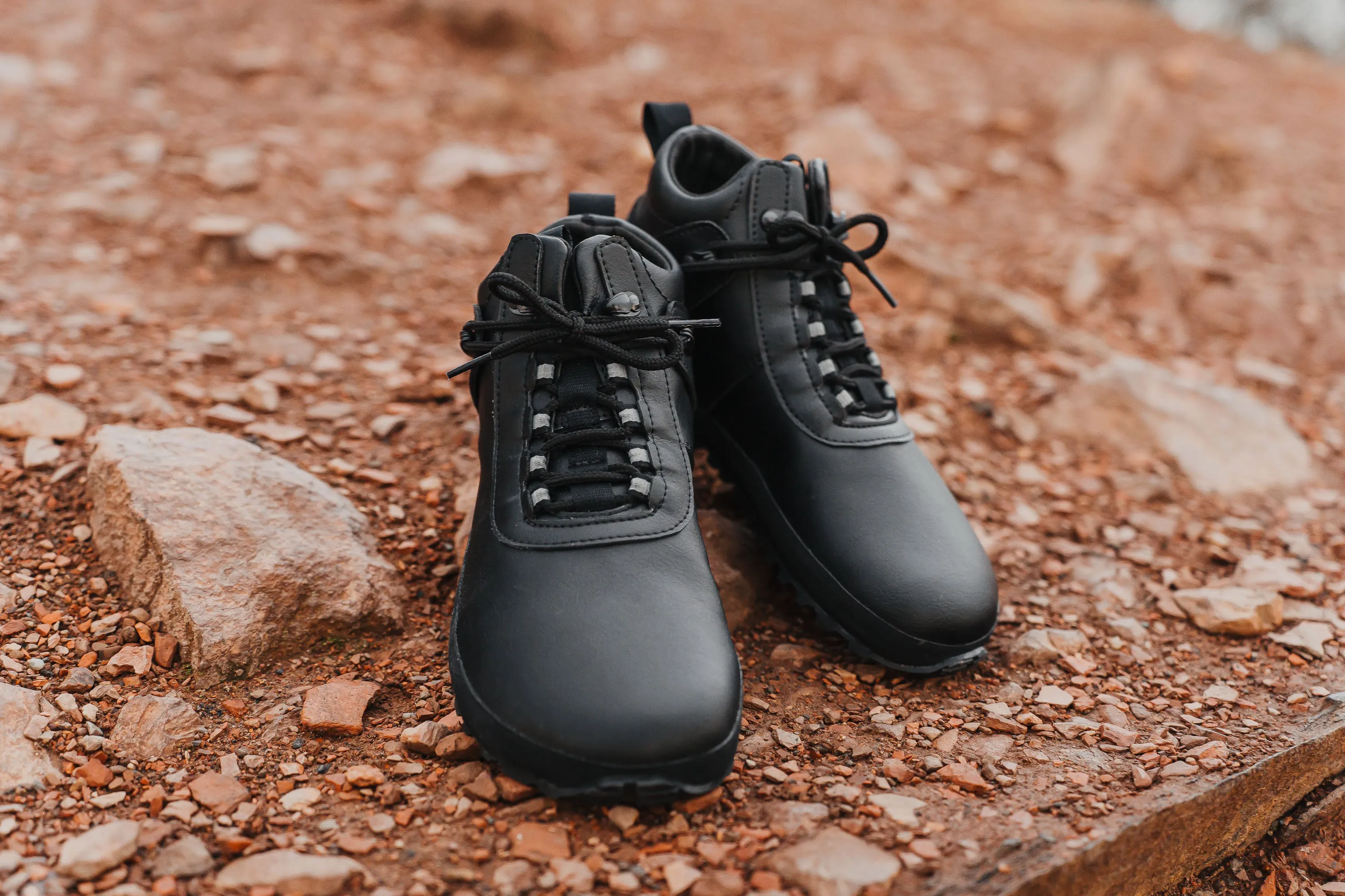 Men's Hiker black barefoot ankle trekking boots